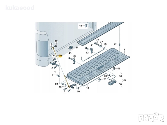 Жило (въже) за отваряне на багажник VW Amarok MK1 (2010-2020), снимка 4 - Части - 51769473