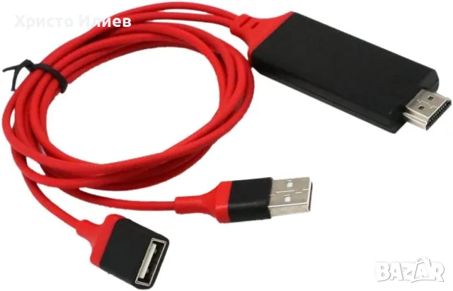 HDMI кабел за телефон към телевизор iPhone iPad Android Цифров AV адаптер , снимка 4 - Аксесоари за Apple - 56305465