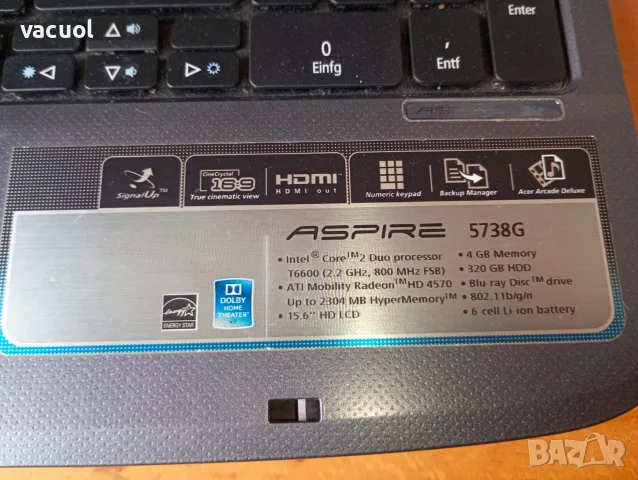 Лаптоп Acer Aspire 5738 Windows 10 15.6", снимка 4 - Лаптопи за дома - 56171704