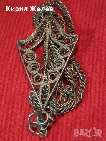 СТАРИНЕН СРЕБЪРЕН МЕДАЛЬОН ФИЛИГРАННО СРЕБРО ВИСОКА ПРОБА с НОВА ВЕРИЖКА от Неръждаема СТОМАНА 34411