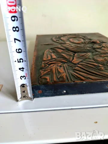 Страхотна Стара Медна Икона, снимка 11 - Икони - 49641000
