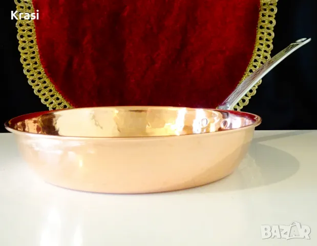 Меден тиган,ръчно кован. , снимка 2 - Антикварни и старинни предмети - 49664382