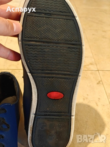 Мъжки кожени обувки 42-43 сини, снимка 8 - Ежедневни обувки - 51806844