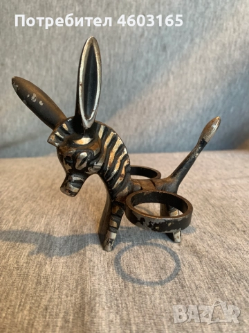  фигурка на магаре Зебра в стил Уолтър Босе, метален държач за сол и черен пипер