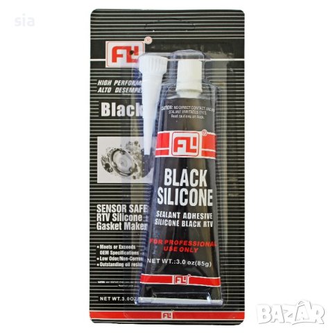 Силикон за гарнитури, уплътнения, спира течовете, дърво, метал, гума, пластмаса, стъкло, черен, снимка 2 - Аксесоари и консумативи - 42084525