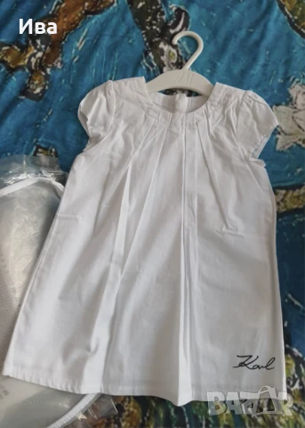 Бебешка памучна рокля Karl Lagerfeld 12-18 м. 