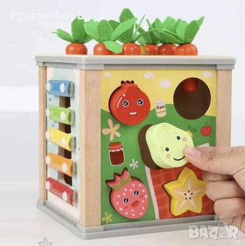 Дървено образователно кубче - сортер Kruzzel , снимка 3 - Образователни игри - 42892281