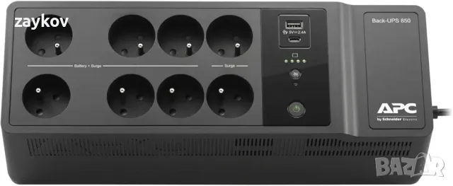 APC Back-UPS "Essential" BE850G2-FR - UPS ограничител на пренапрежение с резервна батерия 850VA, снимка 3 - Друга електроника - 49619187