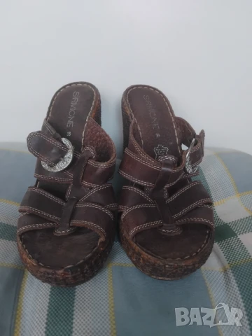 Дамски летни обувки на платформа - изцяло естествена кожа, снимка 2 - Сандали - 50787381
