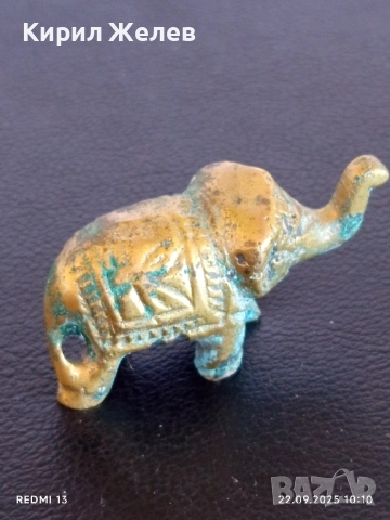 Старо бронзово слонче много красиво с орнаменти рядко за КОЛЕКЦИОНЕРИ 51055, снимка 7 - Други ценни предмети - 51792187