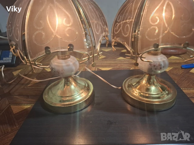 Порцеланови руски съветски нощни лампи вълшебни три позиционни витраж, снимка 17 - Настолни лампи - 51091322