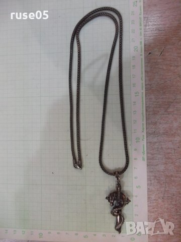 Висулка "Змей около кръст" със синджир сребърни - 53,42 гр.