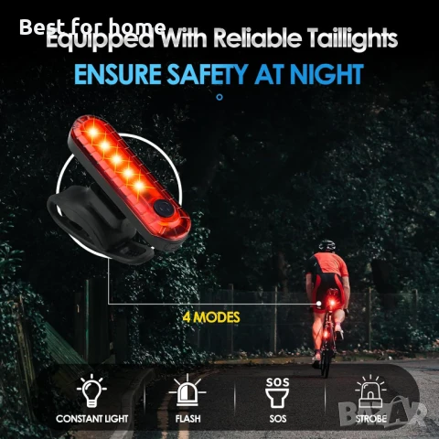 LED велосипедни светлини за нощно каране, снимка 3 - Аксесоари за велосипеди - 50565256