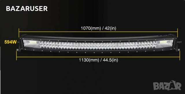 Халоген LED BAR - 105 см. извит -594W -8906-105, снимка 3 - Аксесоари и консумативи - 30665133