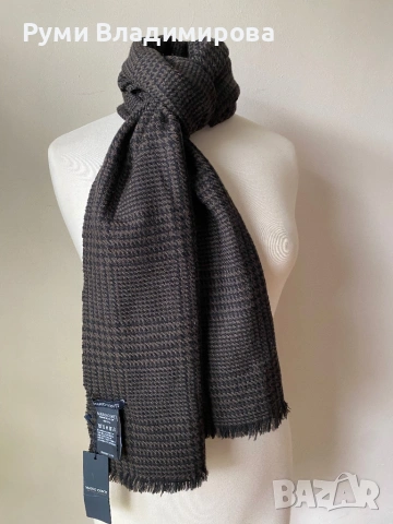 Мъжки, кариран шал Mario Conti от 100 % вълна, с етикет, снимка 5 - Шалове - 53931302