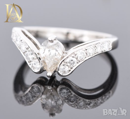 Нов Златен Пръстен с 0.86кт Естествени Диаманти, снимка 2 - Пръстени - 42862961