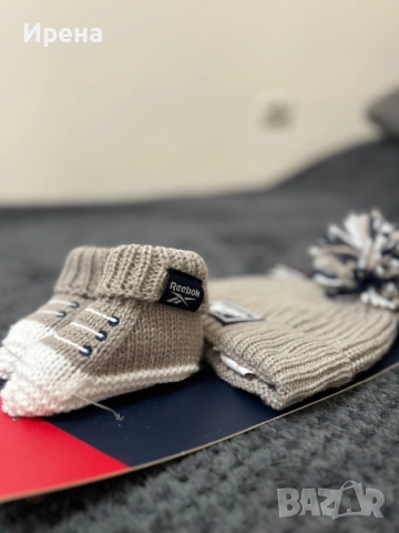 Бебешки комплекти (шапки +чорапки) тип терлички, снимка 13 - Бебешки шапки - 52381733