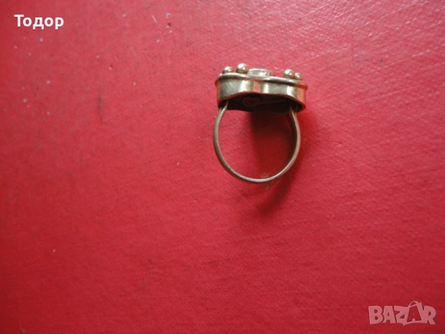 Невероятен викториански златен пръстен с гранат сърце, снимка 7 - Пръстени - 52836778