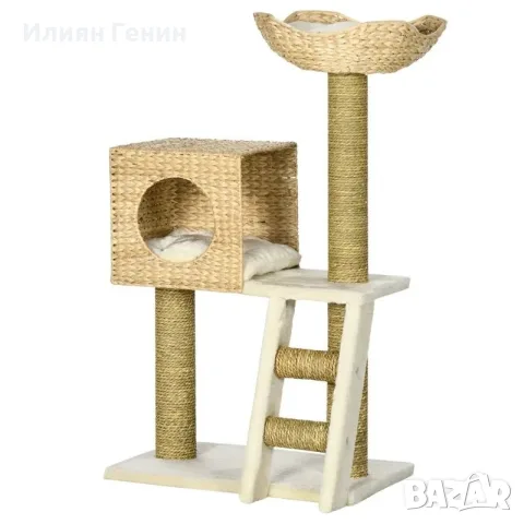 Дърво за котки PawHut с къщичка за котки, снимка 10 - За котки - 55894491