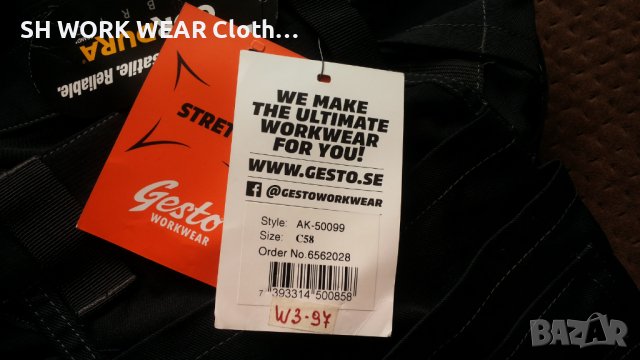 GESTO STRETCH Work Wear Trouser размер 58 / XXXL изцяло еластичен работен панталон W3-97, снимка 15 - Панталони - 42212726