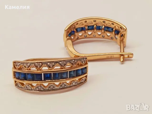 Руско злато. Обеци с брилианти , снимка 8 - Обеци - 55797938