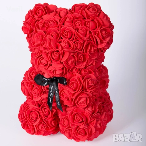 Мече от вечни рози – 25 см, снимка 3 - Други - 52676264