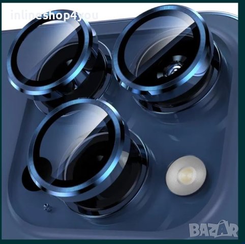 Стъклени Рингове за Камера за Apple iPhone 15 Pro | 15 Pro Max Plus, снимка 3 - Фолия, протектори - 42334475
