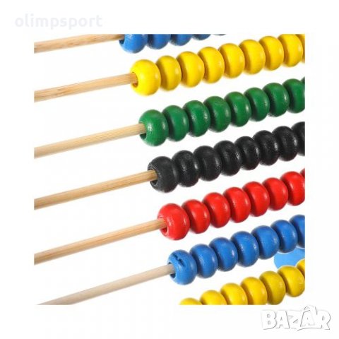 Класическо дървено сметало със 100 цветни топчета, групирани по 10 на ред. , снимка 3 - Ученически пособия, канцеларски материали - 37863985