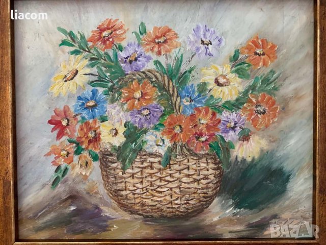 ЕВГЕНИ Георгиев ТОМОВ /1934-2006/ масло натюрморт, снимка 1