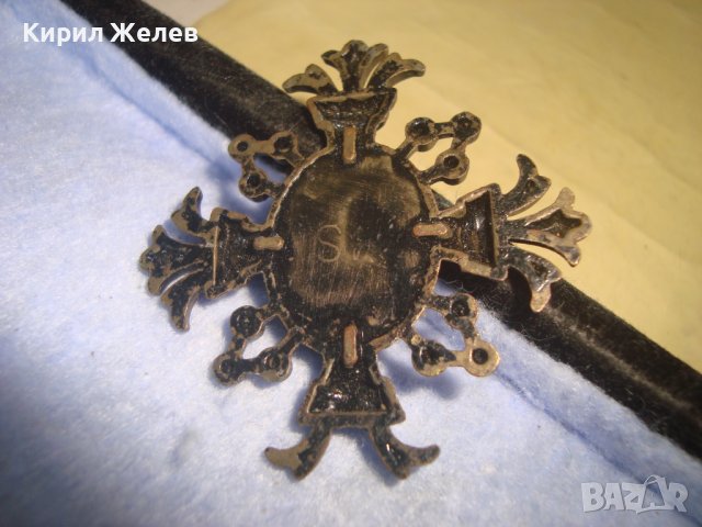 СТАР БАРОКОВ КРЪСТОВИДЕН ВИНТИДЖ ЗНАК АПЛИКАЦИЯ ЛАКИРАН МЕСИНГ 27834, снимка 5 - Други - 36902891