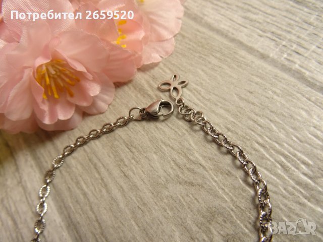 Дамско колие от естествен камък и стомана, снимка 2 - Колиета, медальони, синджири - 39575402