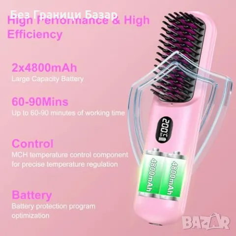 Нова USB зареждаща се четка за изправяне, анти-фриз ефект за жени коса, снимка 2 - Други - 49294859