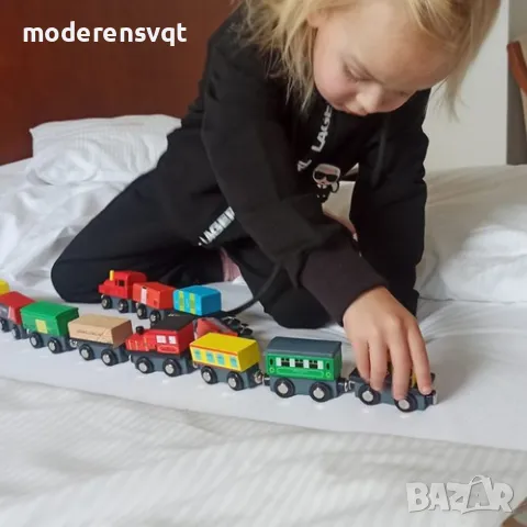 Дървено влакче с магнити, снимка 2 - Образователни игри - 47895620