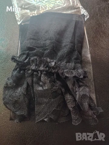0XL/2XL Черни, дамски чорапи ликра с дантела за жартиери , снимка 3 - Бельо - 55774203