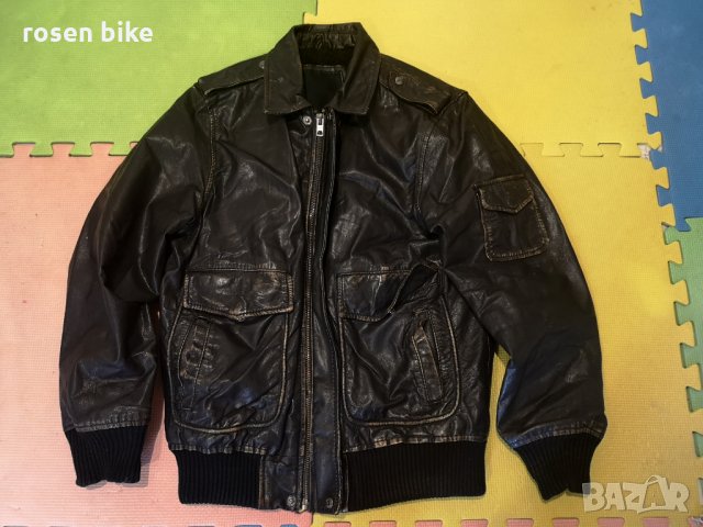 ''Jack & Jones''оригинално кожено яке-бомбър Л размер, снимка 8 - Якета - 30341129