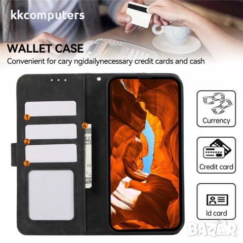 OnePlus Nord 5 / Ace 5 Ultra 5G Кожен флип калъф с портфейл + Протектор | RFID защита| Цвят: Черен, , снимка 10 - Калъфи, кейсове - 51929629