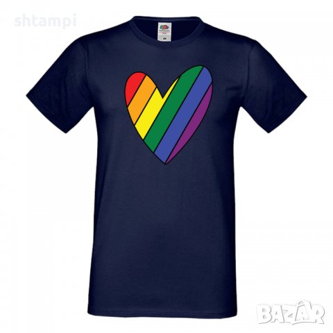 Мъжка тениска Rainbow Heart multicolor Прайд,Празник.Повод,Изненада, снимка 7 - Тениски - 37105236