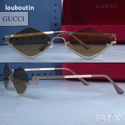 GUCCI дамски слънчеви очила ромб 2 цвята черни кафяви, снимка 3 - Слънчеви и диоптрични очила - 50741381