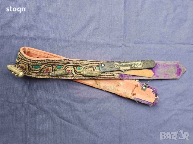 Стар османски колан със сребърни(сачанени) елементи, снимка 9 - Други ценни предмети - 52510456