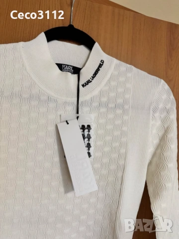 KARL LAGERFELD Нова дамска блуза с поло яка Slim fit