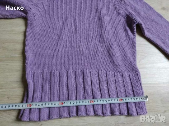 Лилав пуловер с поло на terranova , l size, снимка 4 - Блузи с дълъг ръкав и пуловери - 31177086