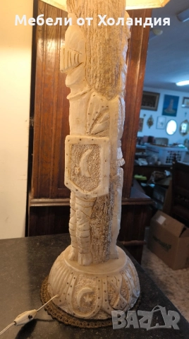 голяма лампа от алабастър, снимка 4 - Настолни лампи - 52467653