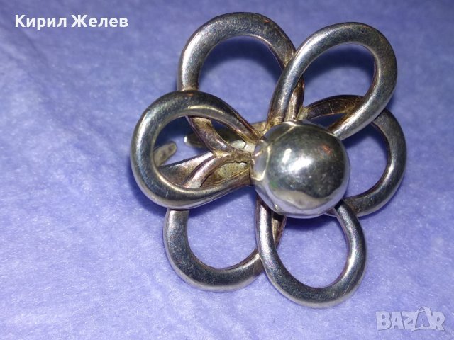 ПРЕКРАСЕН СРЕБЪРЕН ВИНТИДЖ АРТ ПРЪСТЕН ЦВЕТЕ СРЕБРО 925 РЕГУЛИРУЕМ МОДЕЛ АЖУРНА РЪЧНАизработка 40614, снимка 3 - Пръстени - 42614146