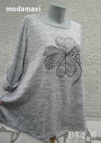 3XL Туника с красива детелина, снимка 5 - Блузи с дълъг ръкав и пуловери - 42613840