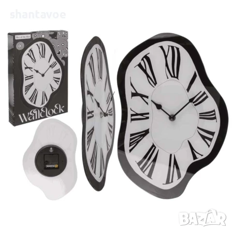 Стъклен, стенен разтапящ се часовник