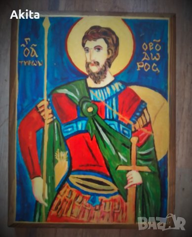 Икона на св. Теодор от Тирон, снимка 2 - Икони - 36777228