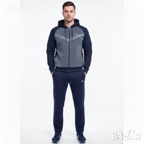 Ватиран мъжки екип с качулка, 5 цвята, Размери от М до 3XL, снимка 8 - Спортни дрехи, екипи - 52409921