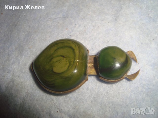 ВИНТИДЖ АР НУВО БРОШКА СКАРАБЕЙ МАЙСКИ БРЪМБАР БРОНЗ и ЦВЕТНА КЕРАМИКА ХУДОЖЕСТВЕНА МАЙСТОРСКА 31395, снимка 6 - Антикварни и старинни предмети - 38056154