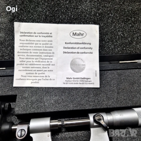 Микрометър MAHR , снимка 2 - Шублери - 54301254