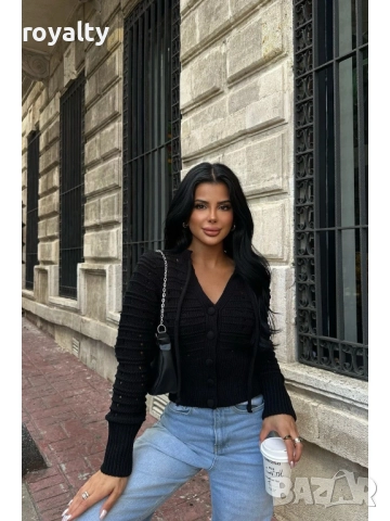 Черна Дамска Къса Жилетка , снимка 3 - Жилетки - 52216058